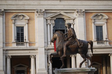 Roma İmparatoru marcus aurelius capitol Hill'de bronz at heykeli
