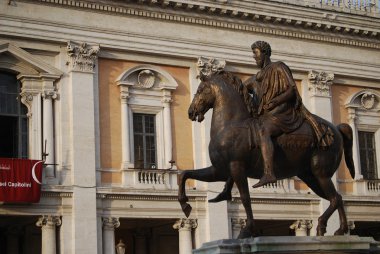 Roma İmparatoru marcus aurelius capitol Hill'de bronz at heykeli