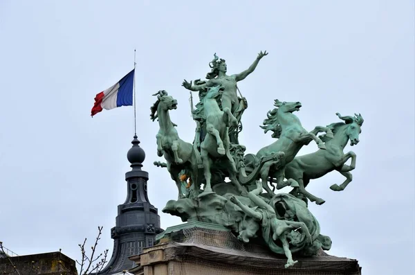 Detalhe Fachada Grand Palais Des Champs Elysees Paris — Fotografia de Stock