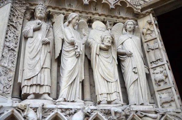 Paříž Francie Proslulé Sochy Katedrály Jana Notre Dame Seznam Světového — Stock fotografie