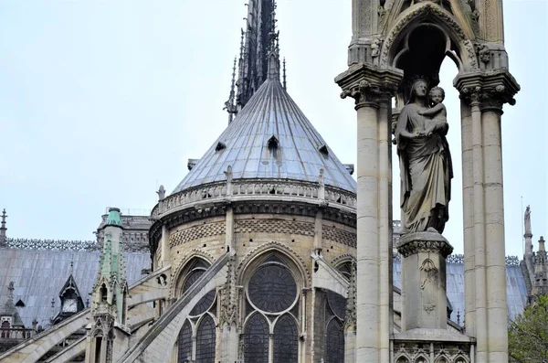 París Francia Famosas Estatuas Catedral Notre Dame Patrimonio Humanidad Unesco —  Fotos de Stock