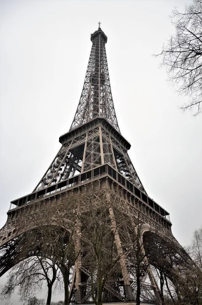 Híres Eiffel Torony Párizs Franciaország — Stock Fotó