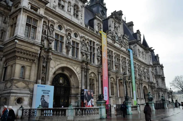 Die Fassade Des Pariser Rathauses — Stockfoto