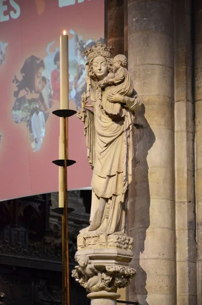 Interieur Van Notre Dame Kathedraal Parijs Frankrijk — Stockfoto