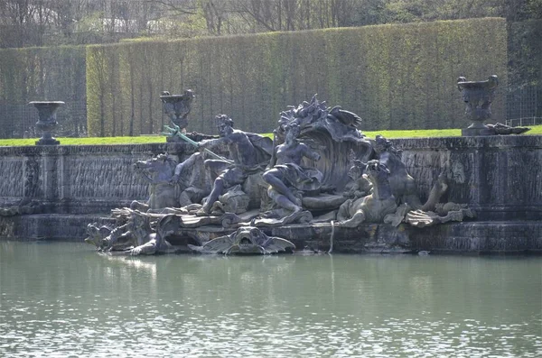 Fontaine Neptune Dans Les Jardins Célèbre Château Versailles Paris — Photo