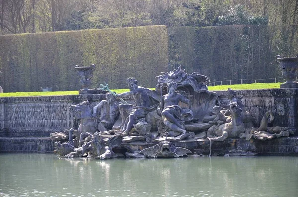 Fontaine Neptune Dans Les Jardins Célèbre Château Versailles Paris — Photo