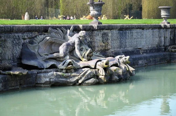 Fontaine Neptune Dans Les Jardins Célèbre Château Versailles Paris Photos De Stock Libres De Droits