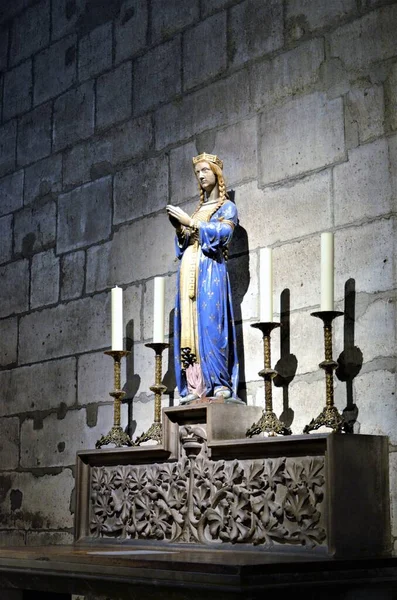 Interior Catedral Notre Dame Paris França — Fotografia de Stock