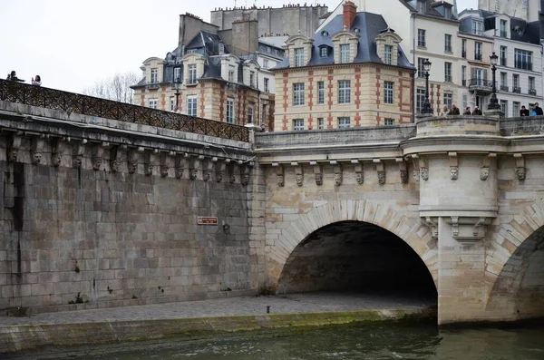 Puentes Piedra Sobre Río Sena París —  Fotos de Stock