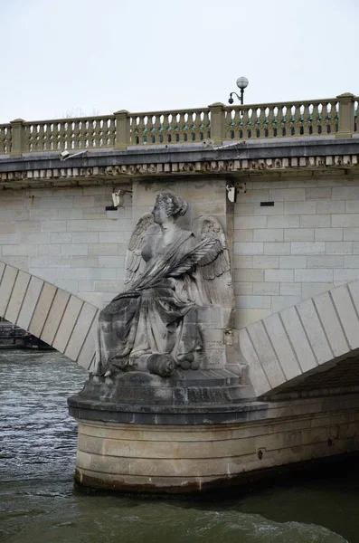 Stone Bridges River Seine Paris — стокове фото