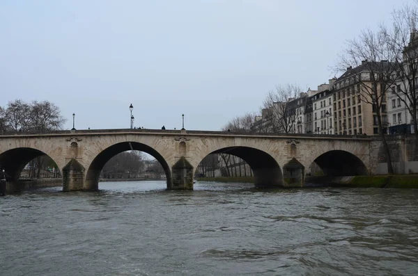 Puentes Piedra Sobre Río Sena París —  Fotos de Stock