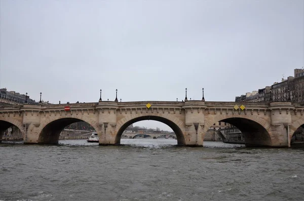 Stone Bridges River Seine Paris — Stock Photo, Image