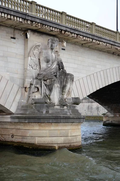 Stone Bridges River Seine Paris — стокове фото