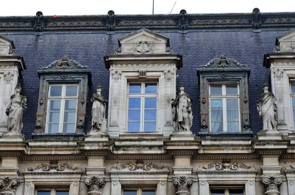 Gevel Van Het Stadhuis Van Parijs Frankrijk — Stockfoto