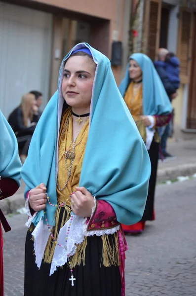 Procesión Religiosa Sant Antioco Cerdeña — Foto de Stock