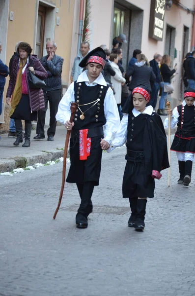 Religiös Procession Sant Antioco Sardinien — Stockfoto