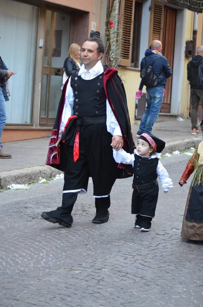 Náboženský Průvod Sant Antioco Sardinie — Stock fotografie