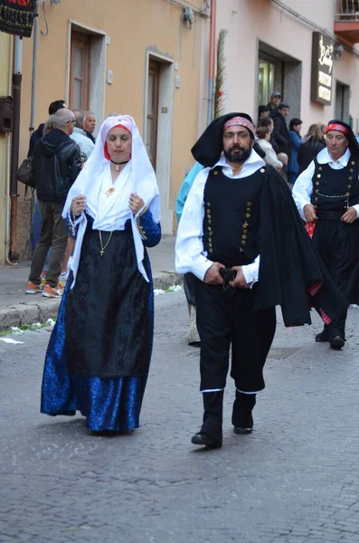 Θρησκευτική Πομπή Του Sant Antioco Σαρδηνία — Φωτογραφία Αρχείου