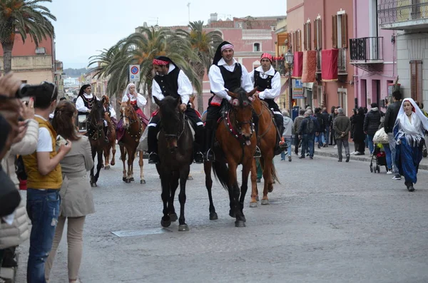 Religiös Procession Sant Antioco Sardinien — Stockfoto