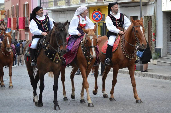 Procissão Religiosa Sant Antioco Sardenha — Fotografia de Stock