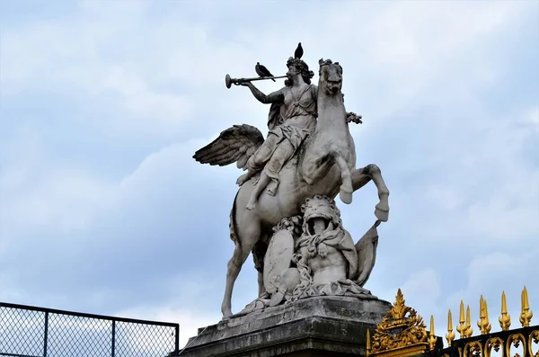 Day View Jardin Des Tuileries Garden Paris France — стоковое фото