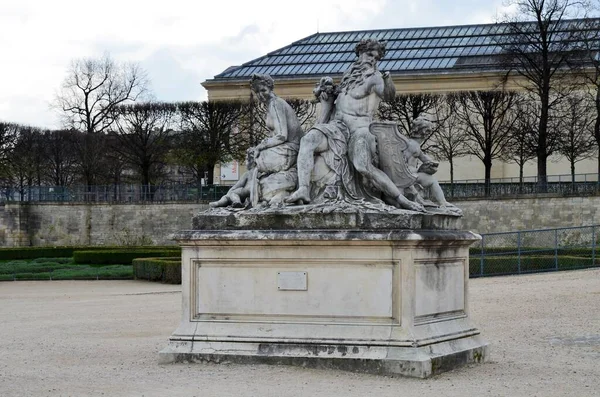 Ημερήσια Προβολή Του Κήπου Jardin Des Tuileries Παρίσι Γαλλία — Φωτογραφία Αρχείου
