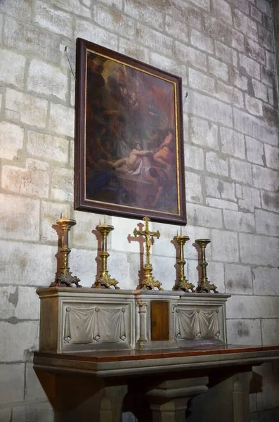 Notre Dame Katedrális Belseje Párizs Franciaország — Stock Fotó