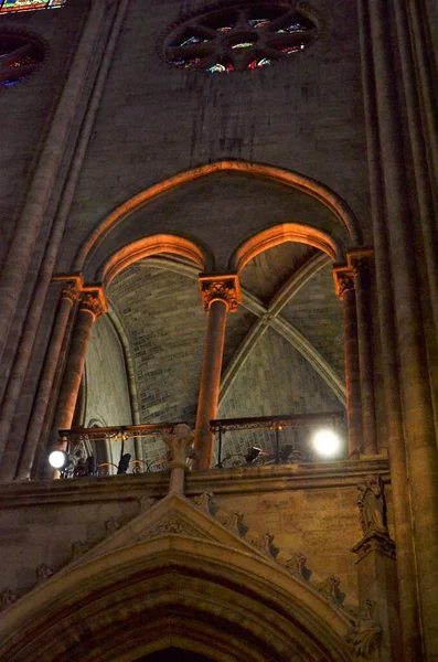 Interior Catedral Notre Dame París Francia —  Fotos de Stock