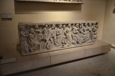 Paris, Fransa 03.25.2017: Paris 'in ünlü bir müzesinin içi