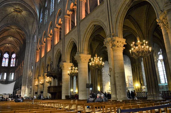 Paris Frankreich 2017 Innenraum Der Kathedrale Notre Dame — Stockfoto