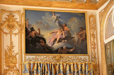 Versay, Fransa - 03.26.2017: Paris yakınlarındaki Versailles Şatosu (Versailles Sarayı)
