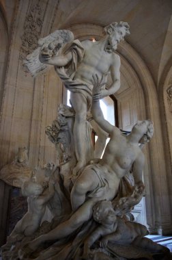 Paris, Fransa 03.25.2017: Paris 'in ünlü bir müzesinin içi