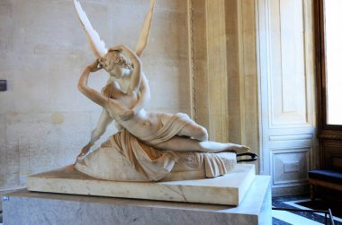 Paris, Fransa 03.25.2017: Paris 'in ünlü bir müzesinin içi