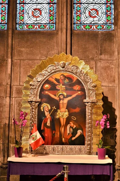 París Francia 2017 Interior Catedral Notre Dame — Foto de Stock