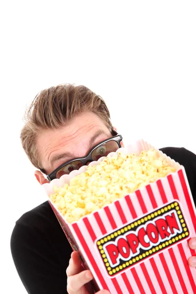 Hiding behind the popcorn — Stock Photo, Image