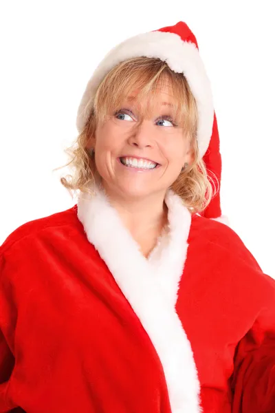 Glad kvinna santa — Stockfoto