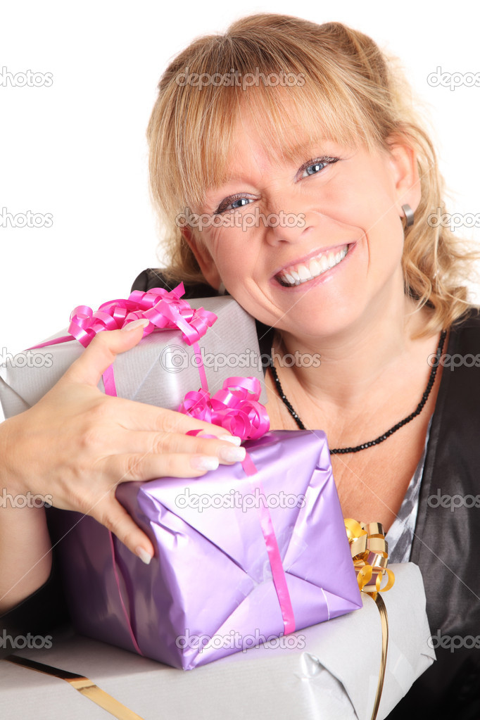 Happy woman with presents