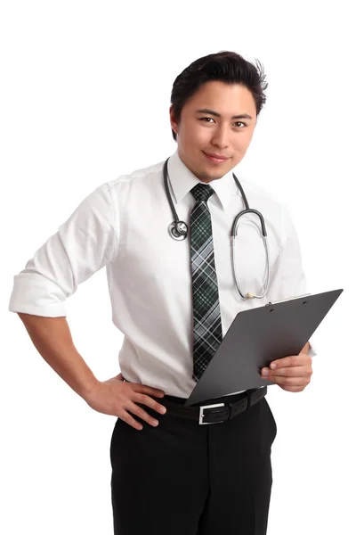 Young doctor with folder — Stock Photo, Image