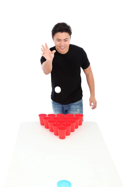 Beer pong player — Stock Photo, Image