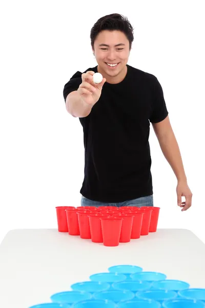 Bier pong speler — Stockfoto