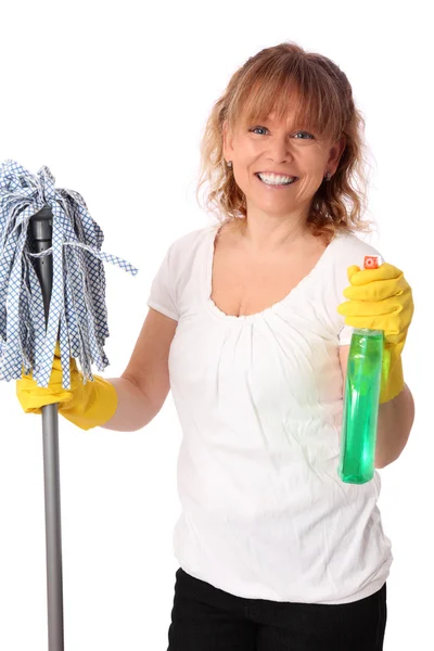 Adoro limpar a casa. ! — Fotografia de Stock