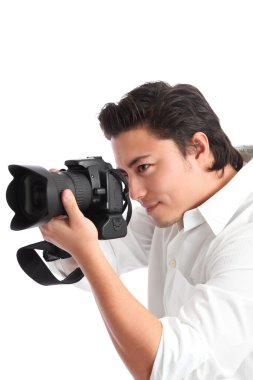 odaklanmış fotoğrafçı