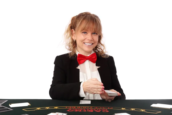 Prachtige casino dealer — Stockfoto