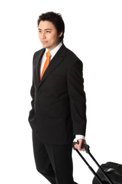 çanta ile yürüyüş iş adamı