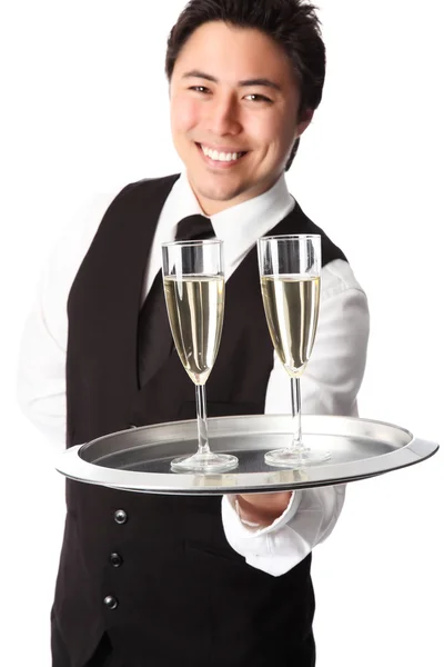 Som serverar champagne! — Stockfoto