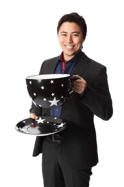 Attractive businessman with coffee cup — Stock Photo, Image