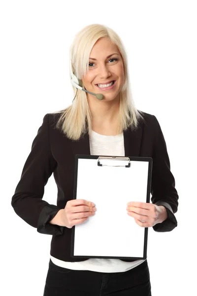 Mujer de negocios mostrando — Foto de Stock