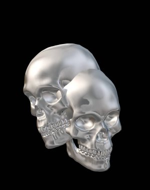 3d illustration, human skull, art