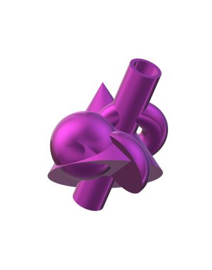 3d illustration, colorful geometric composition, art