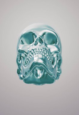 skull on a gray background with a shadow